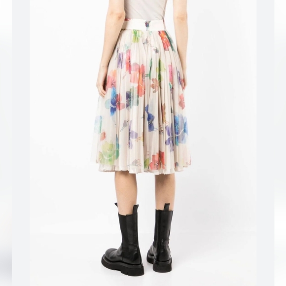 19. NWT OFF-WHITE FLORAL PLEATED SKIRT IT 42 / US MEDIUM/ 6 - Picture 16 of 16